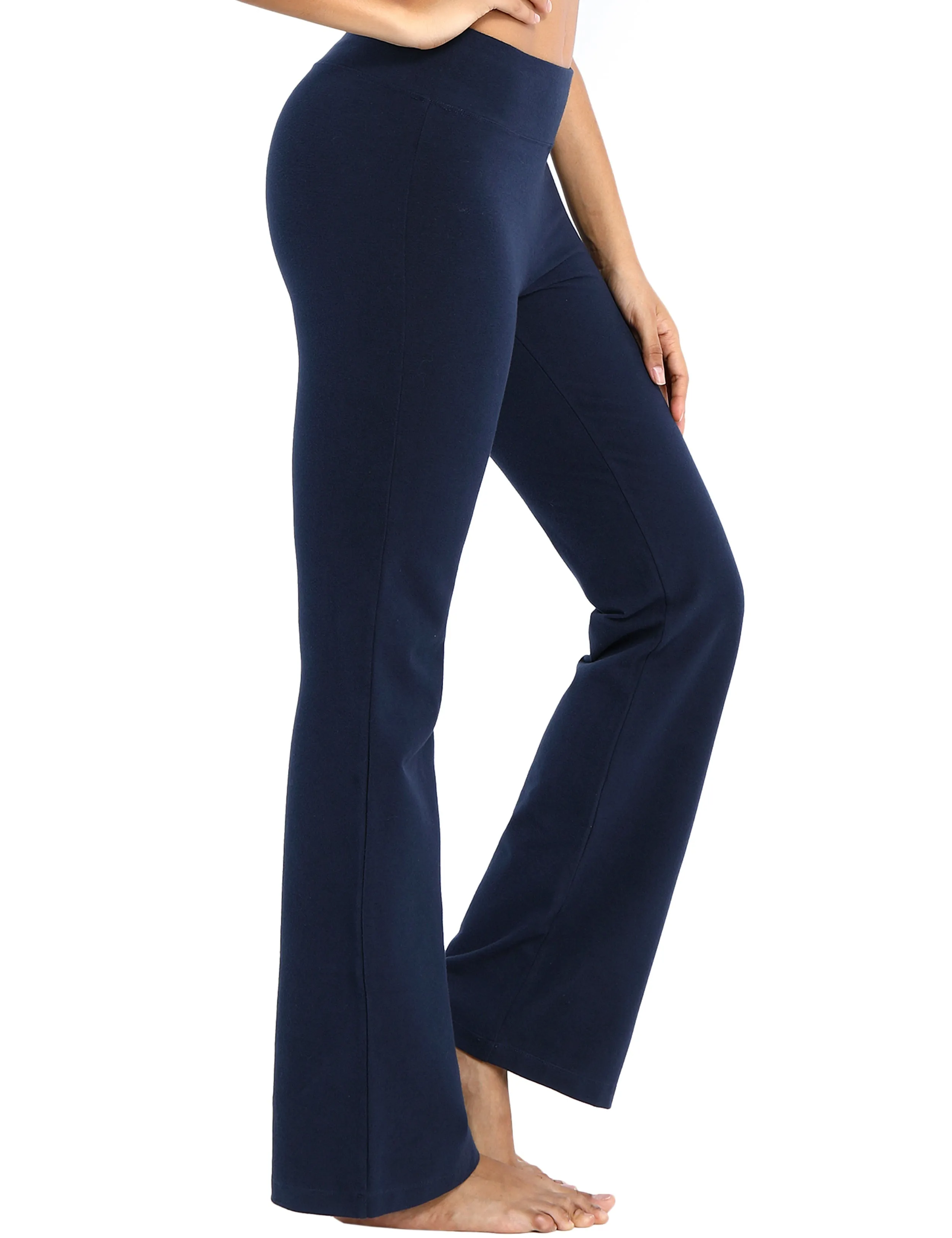 29 31 33 35 Cotton Bootcut Leggings darknavy ins_yogastudio