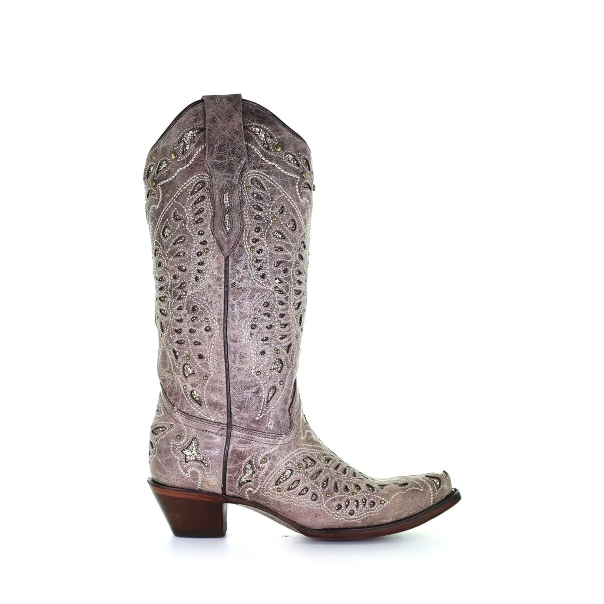 A4088 - Corral brown western cowgirl leather boots for women