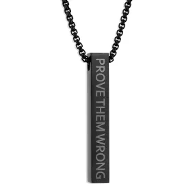 Bar Pendant Necklace - Black 6mm