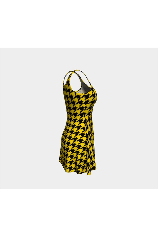 Black and Gold Hounds-tooth Flare Dress