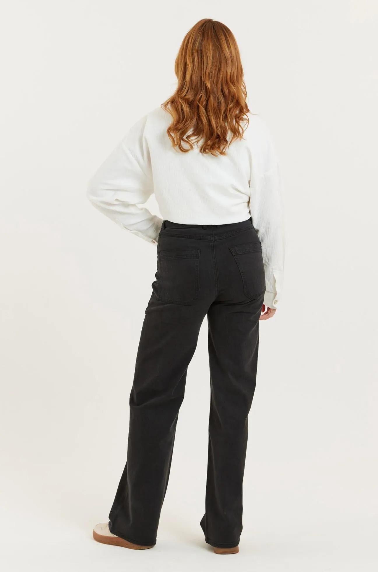 Black Recycled Wood Twill Denim Dinah Super High Waist Women’s Trouser