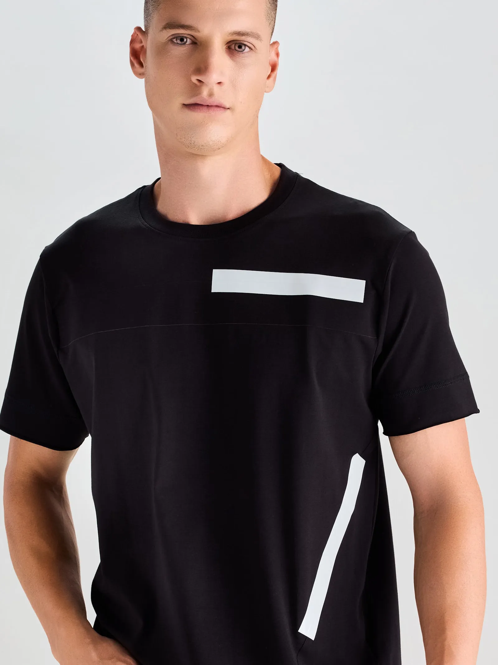 Black Relax Fit Supima Cotton Stretch T-Shirts