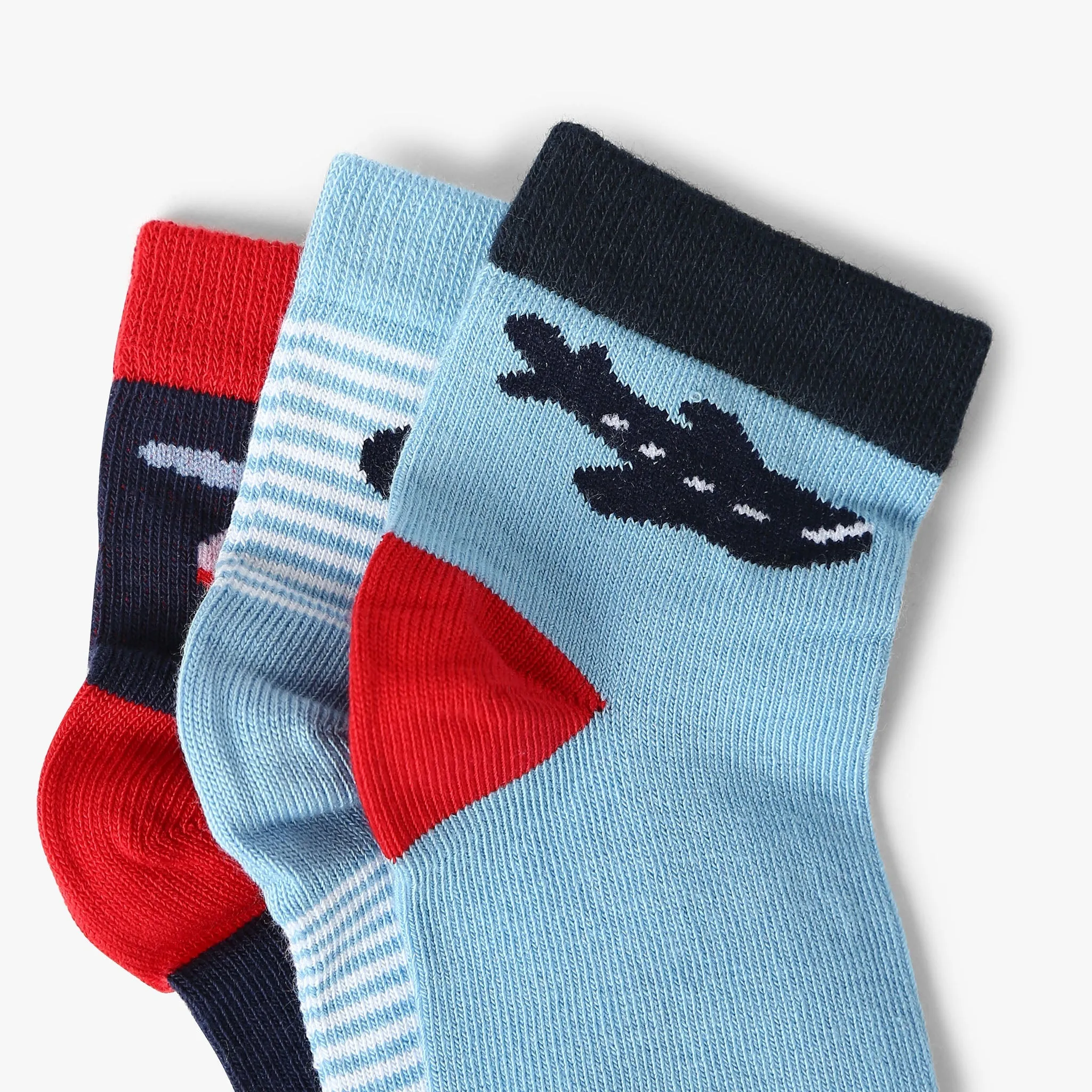 Boys Cotton Blend Ankle Length Socks (Pack of 3)