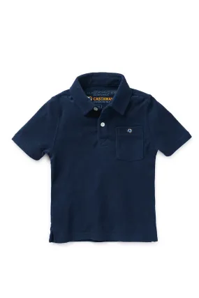 Boys Polo Shirt Nantucket Navy Terry Cloth