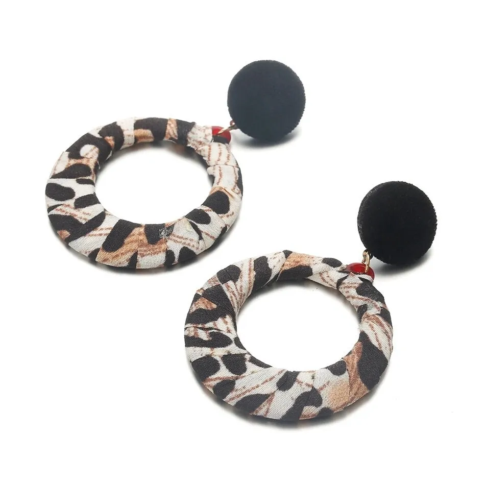 Dangle Hoop Leopard Earrings