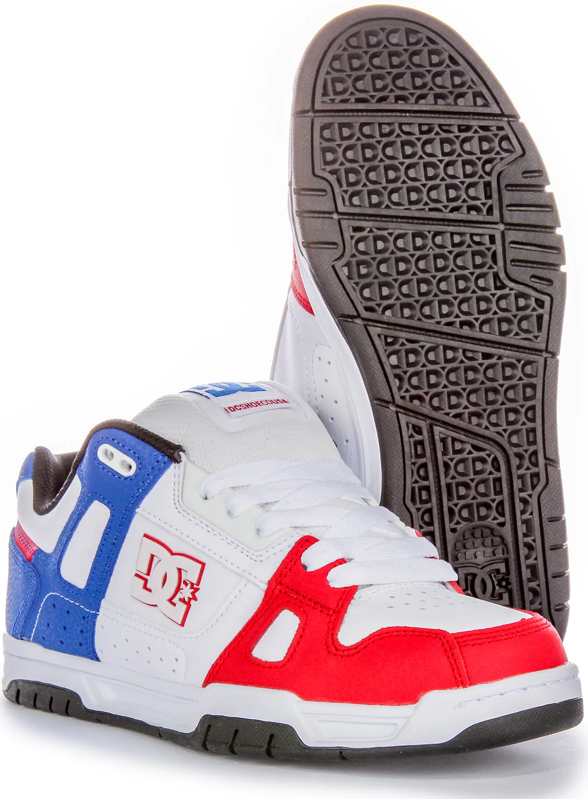 Dc Shoes Stag In White Blue Red For Men