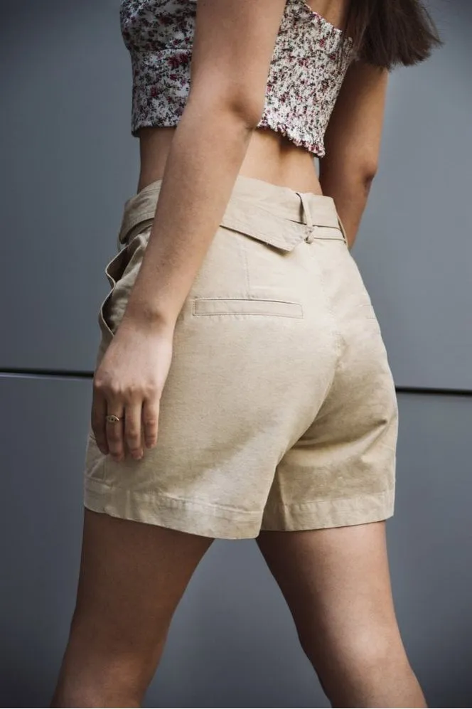 Double Second Stone Utility Beige Shorts