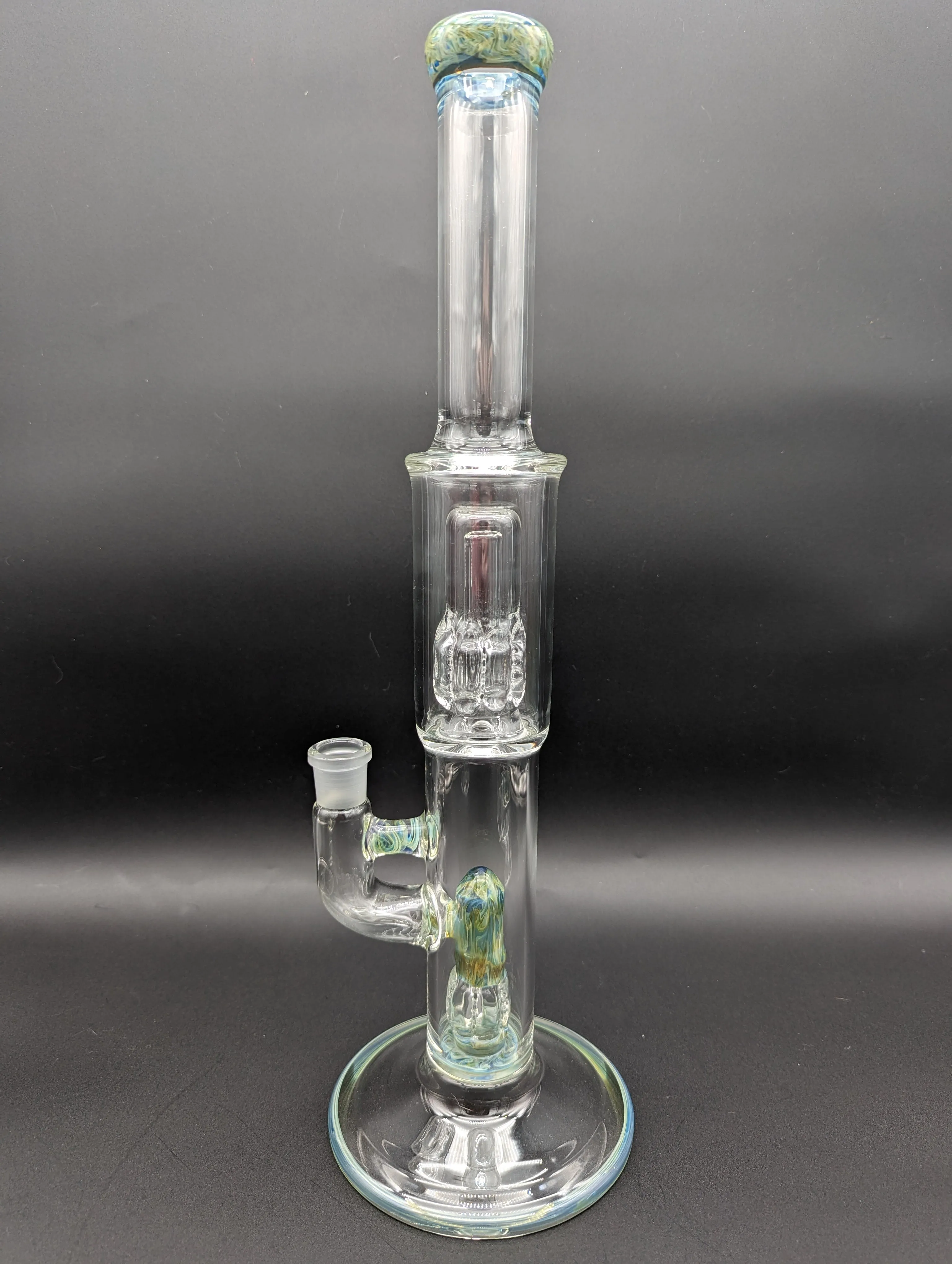 Dual Perc Straight Tube Bongs - Fire Within Glass