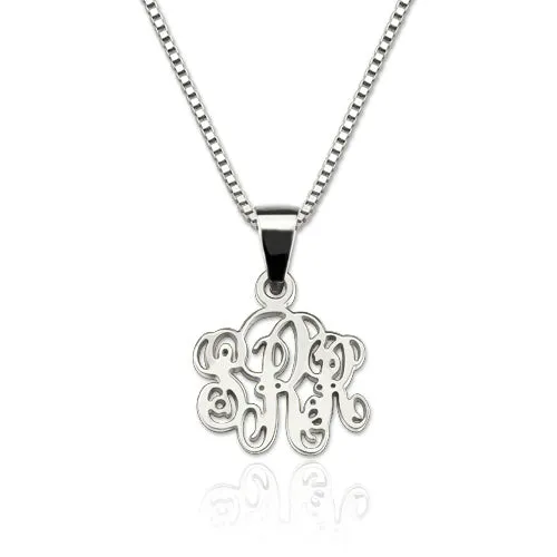 Fancy Script Mini Monogram Necklace