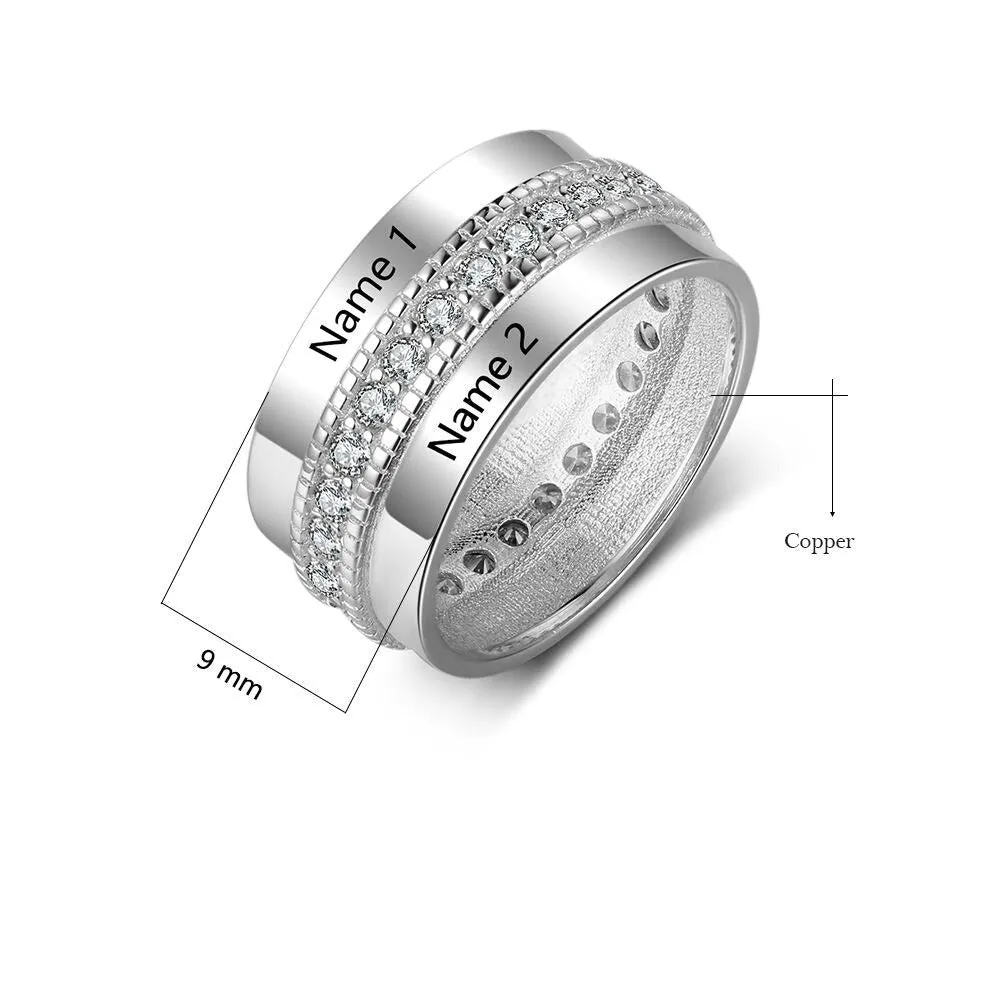 Fashion Personalized Engraved Name Rings For Women