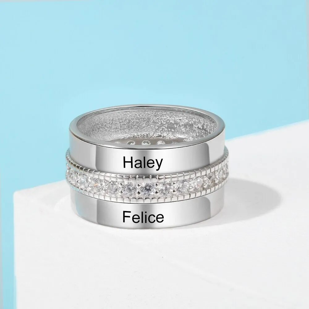 Fashion Personalized Engraved Name Rings For Women