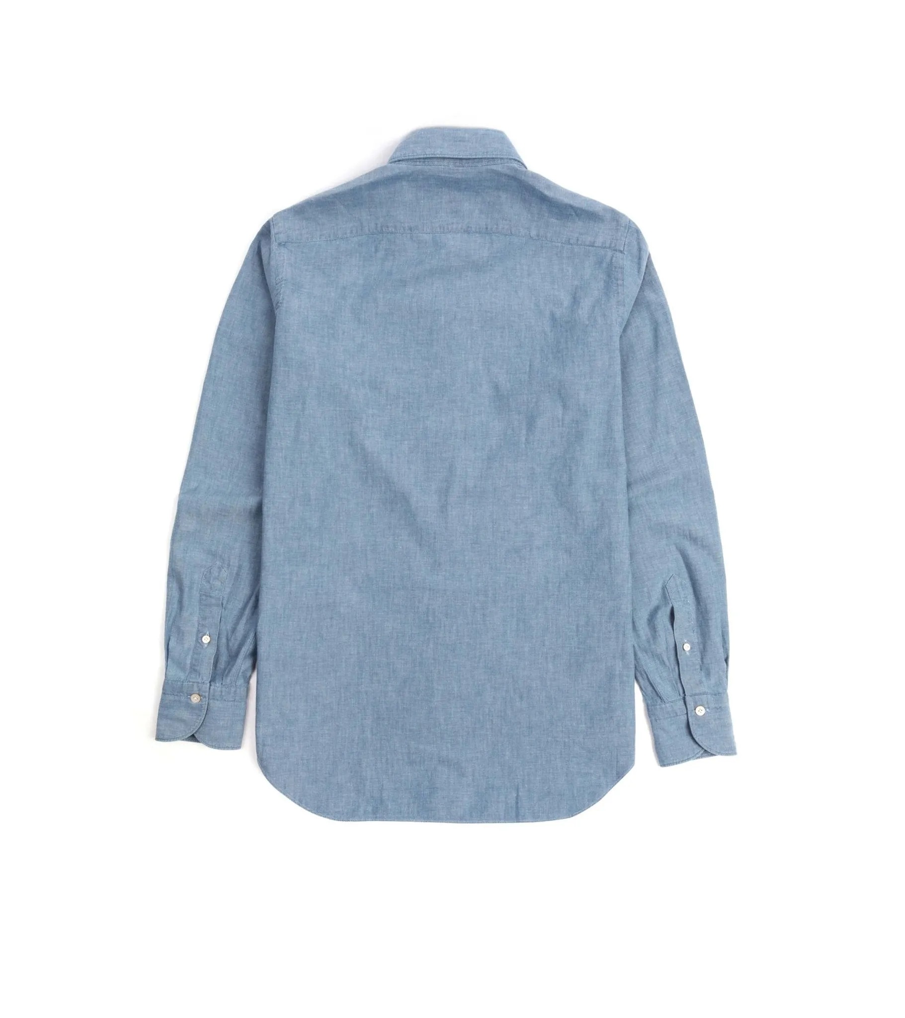 Finamore Gaeta Classic Cotton Luigi Sport Shirt: Chambray