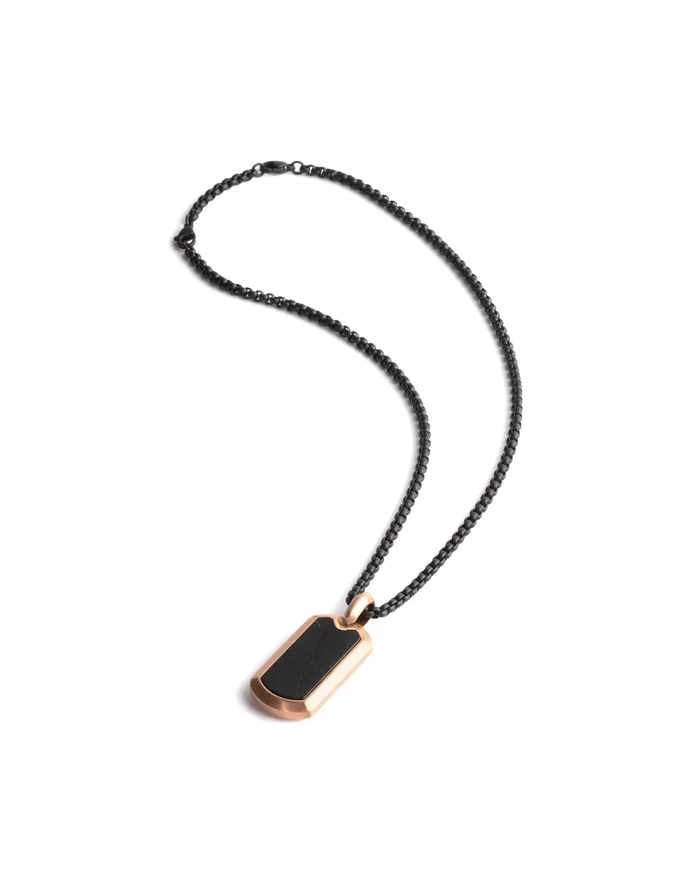 Full titanium necklace with bronze and Carbon Fiber finish