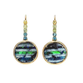 Galapagos Green Sapphire Opal Drop Earrings