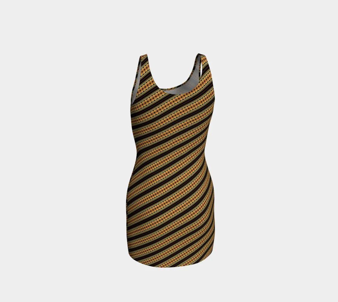 Gold Striped Bodycon Dress