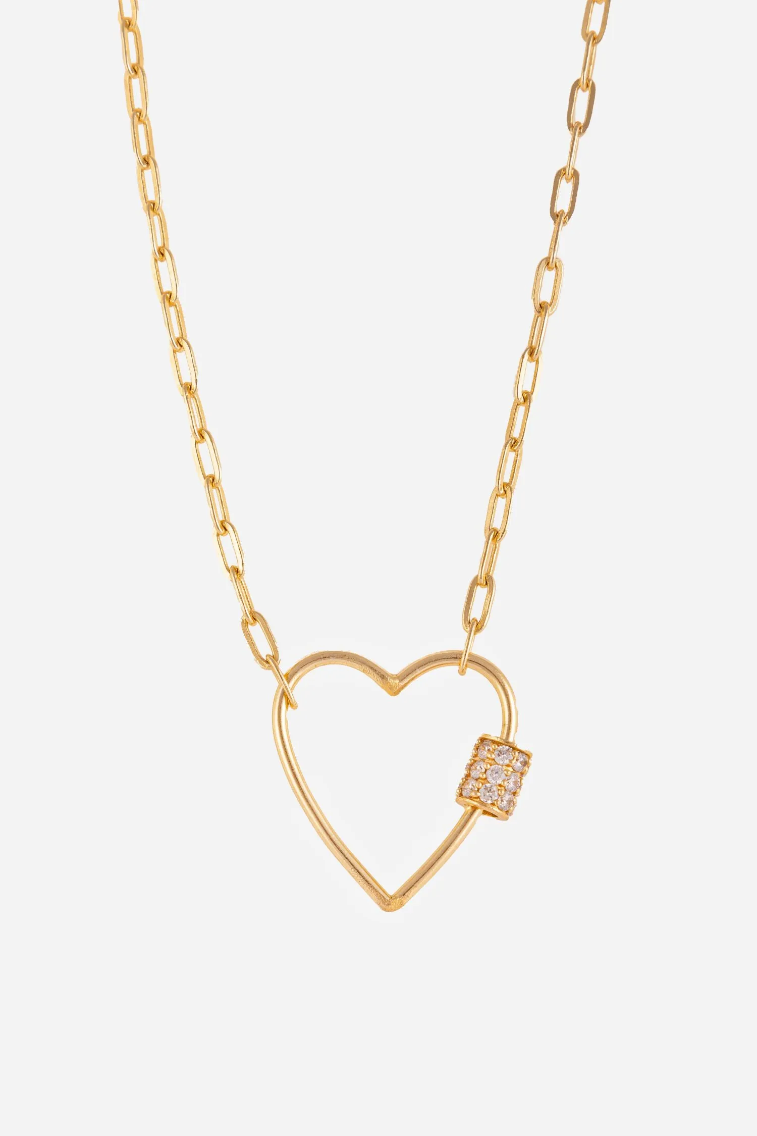 Golden Heart Shape Pendant In Long Chain