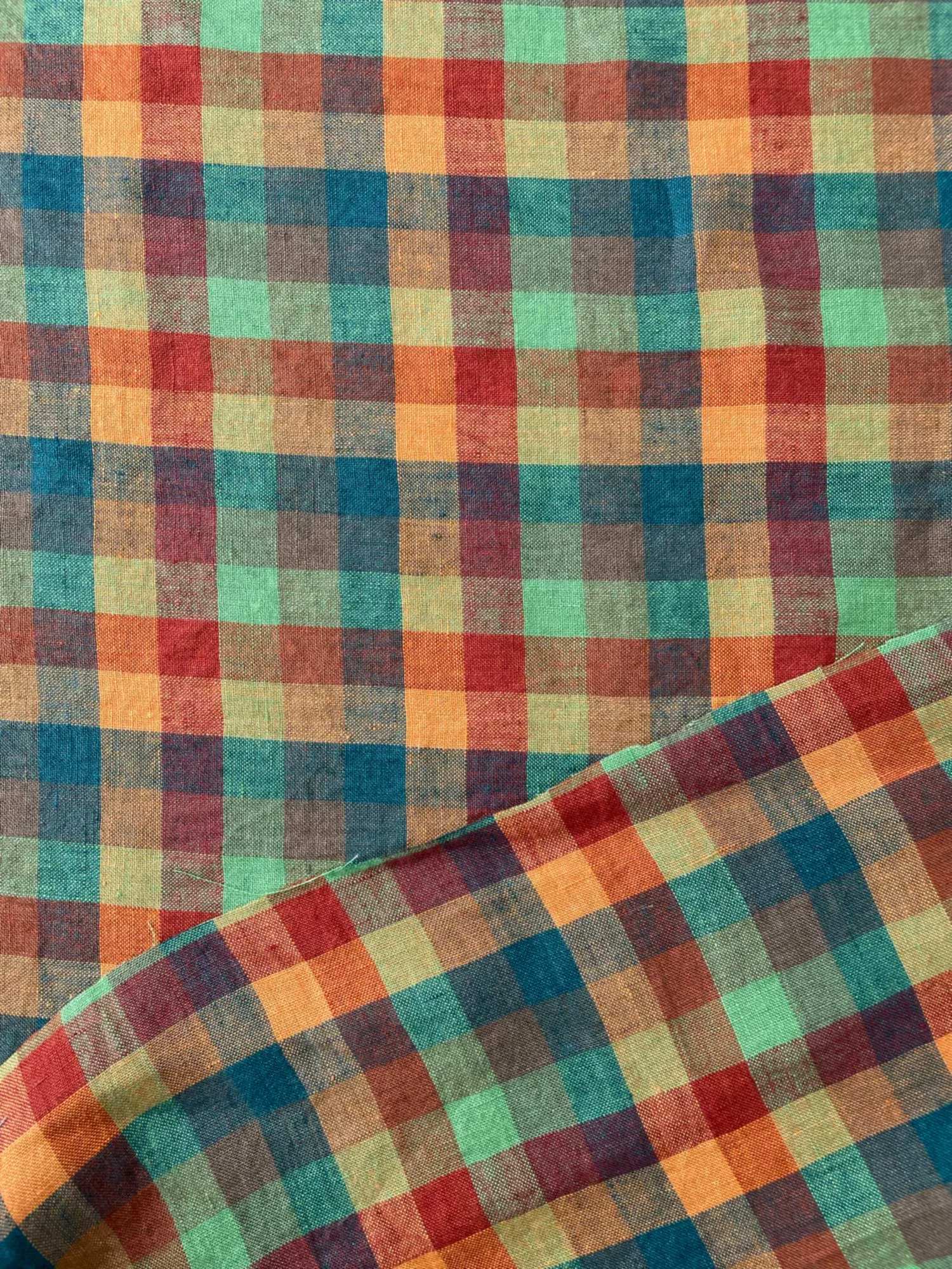 Golightly Laundered Linen Check Fabric