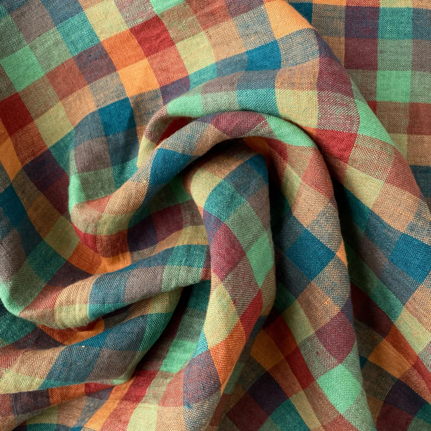 Golightly Laundered Linen Check Fabric