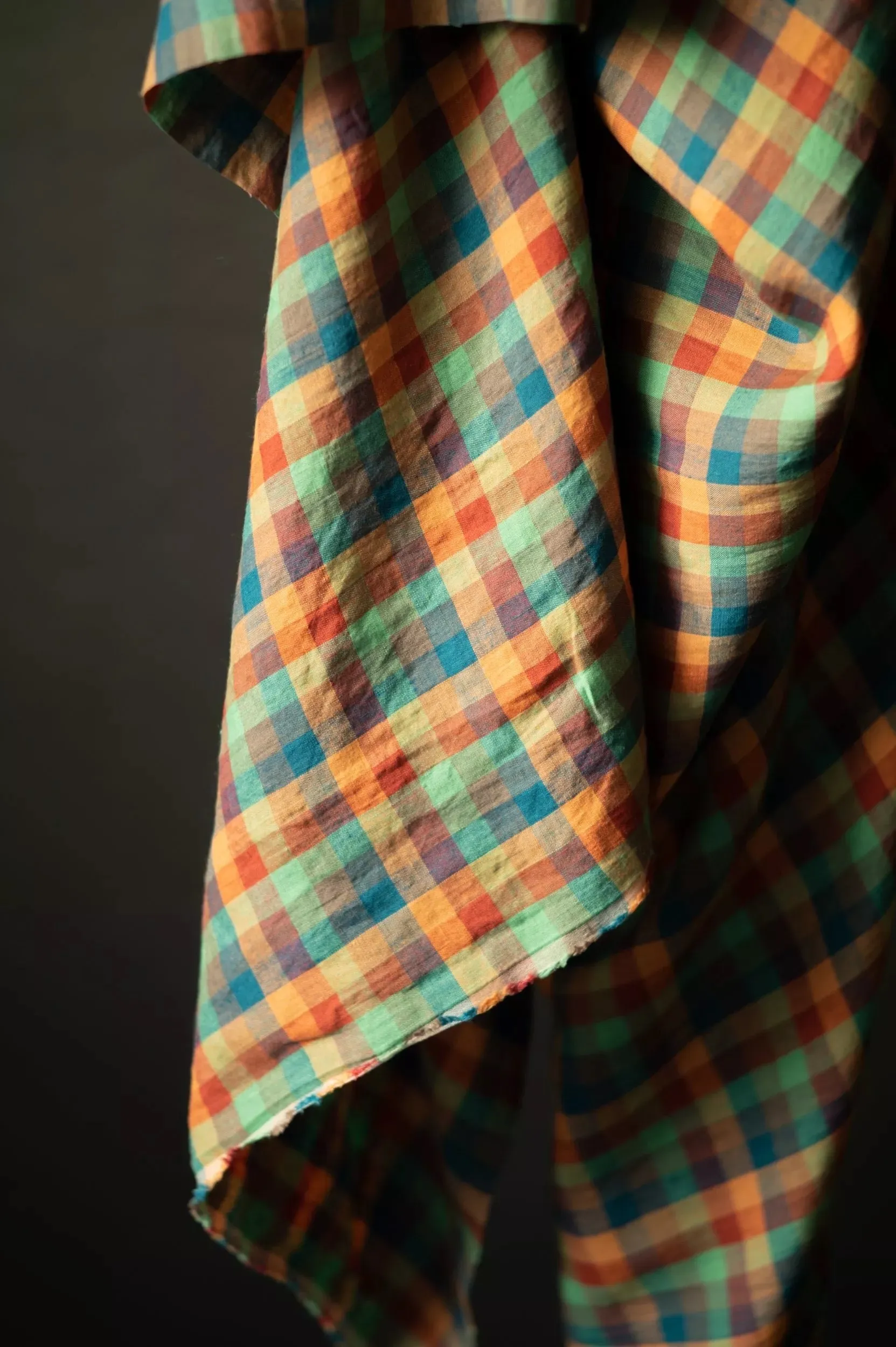 Golightly Laundered Linen Check Fabric