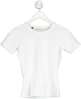 gymshark White Cotton T Shirt Body Fit UK XS