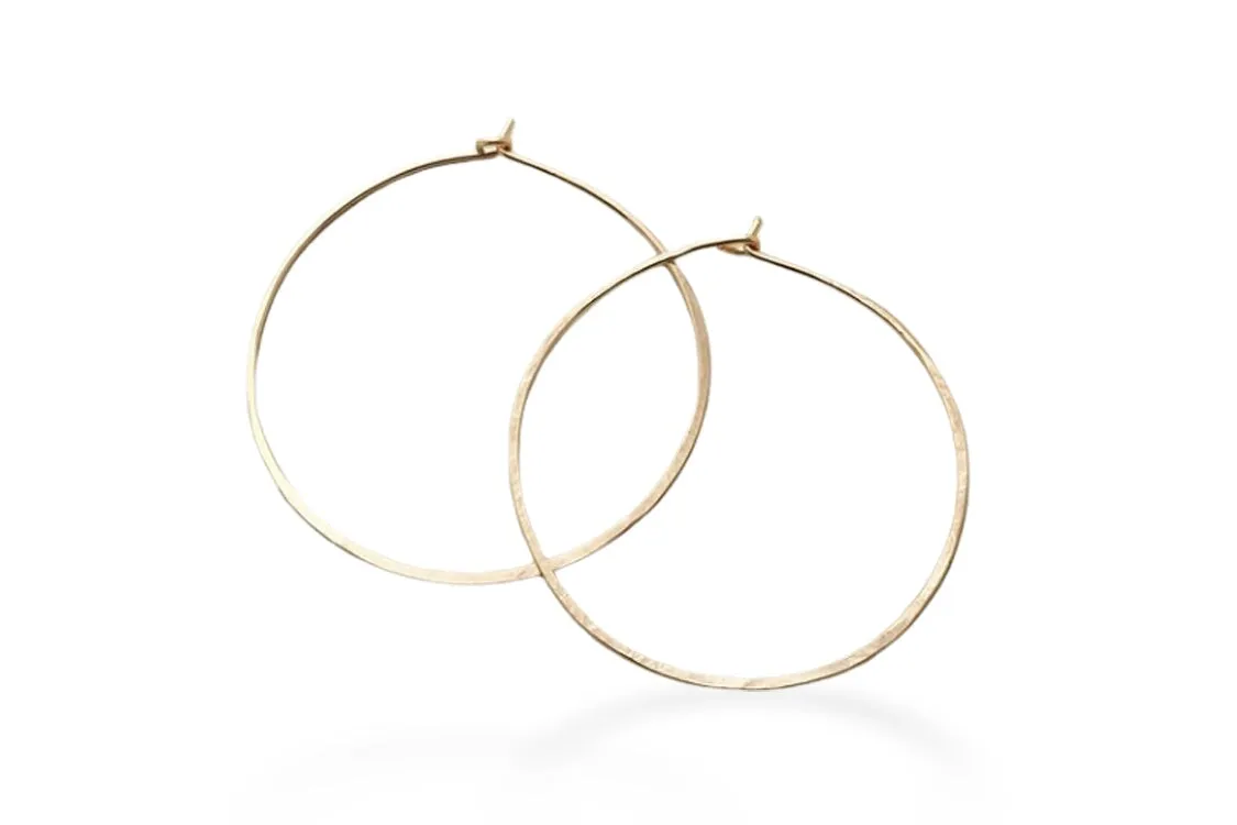 Hammered Hoops 1.5 Inch