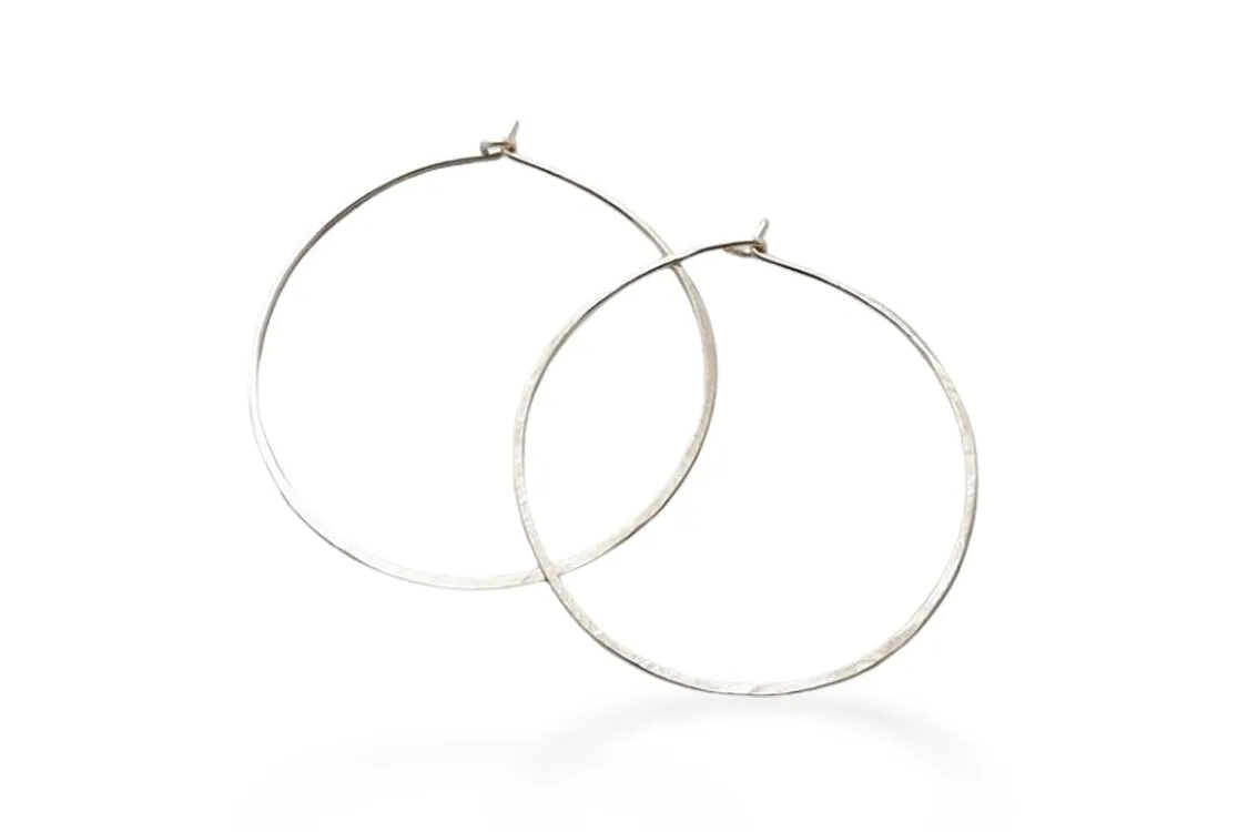 Hammered Hoops 1.5 Inch