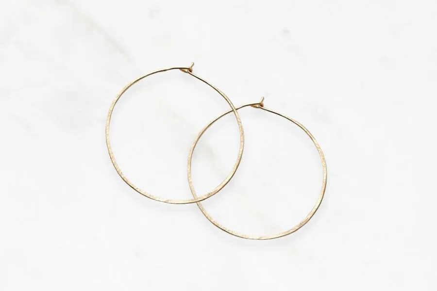 Hammered Hoops 1.5 Inch