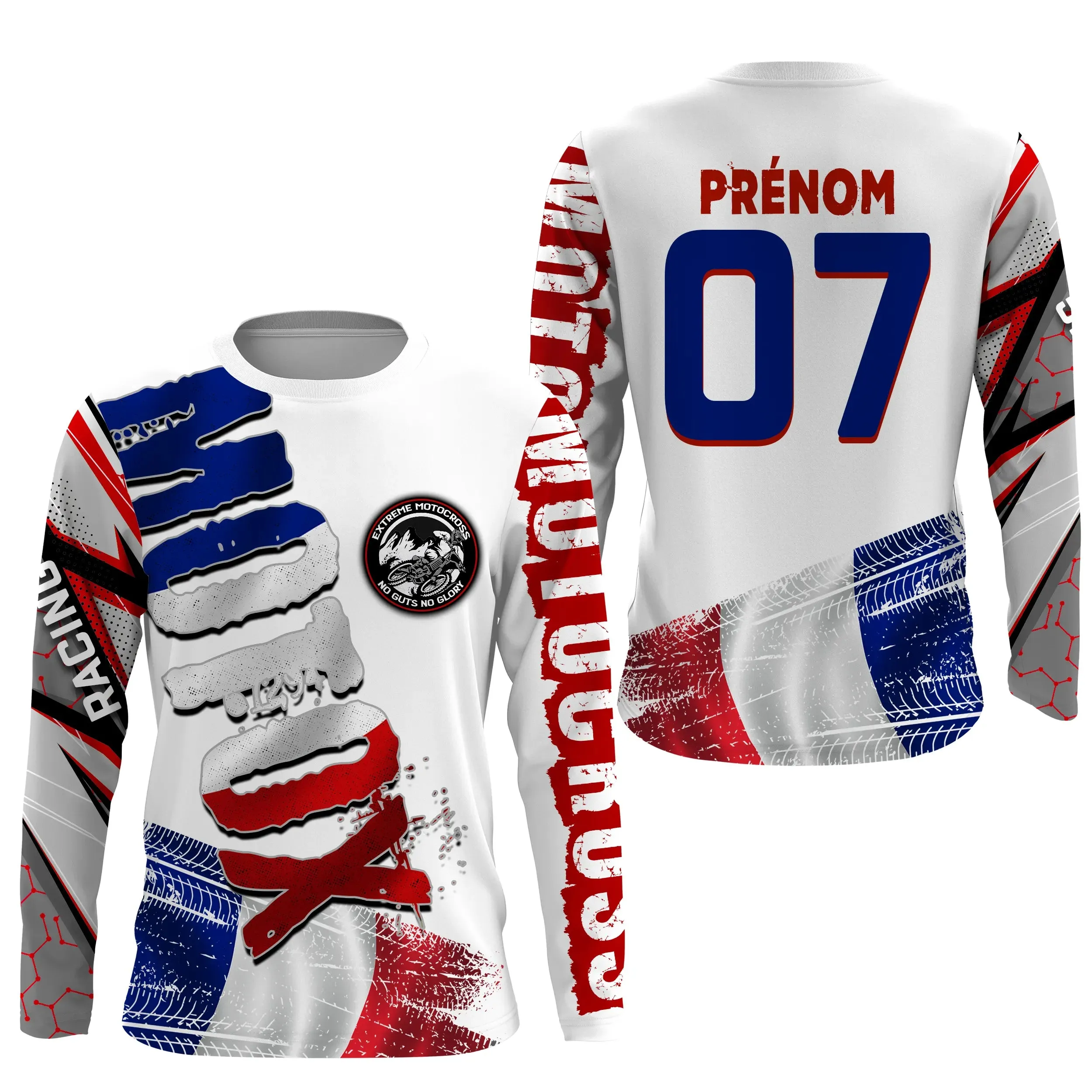 Maillot Cross Personnalisé Protection UV Rose, Cadeau Original Pilote MX France - CT21122209