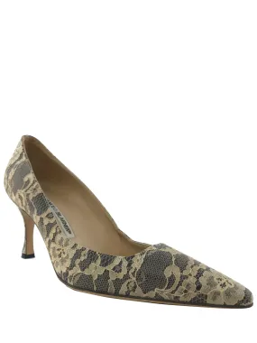 Manolo Blahnik Floral Lace Pumps Size 8