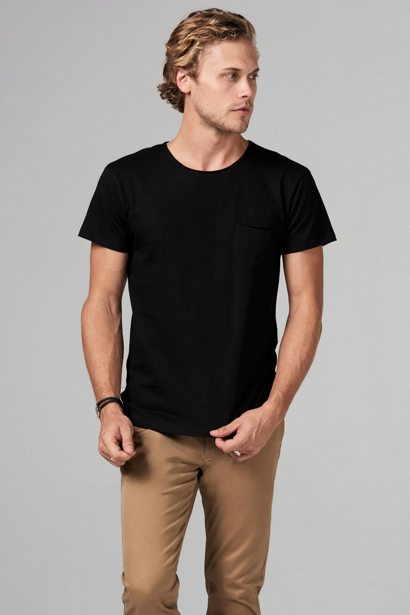 Men's Heavy Cotton Pocket Sailor Crew Neck Tee