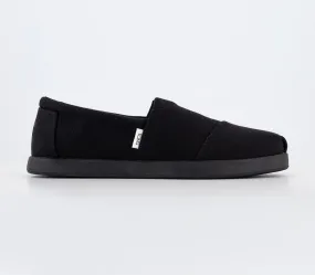 Mens Toms Alpargata Forward Blackblack Recycled Cotton Canvas