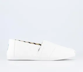 Mens Toms Classic Alpargata White Recycled Cotton Canvas