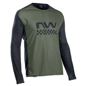 Northwave MTB Edge Long Sleeve Jersey - Green Forest/Black