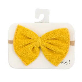 oh baby! Cotton Terry Bow Nylon Headband - Golden