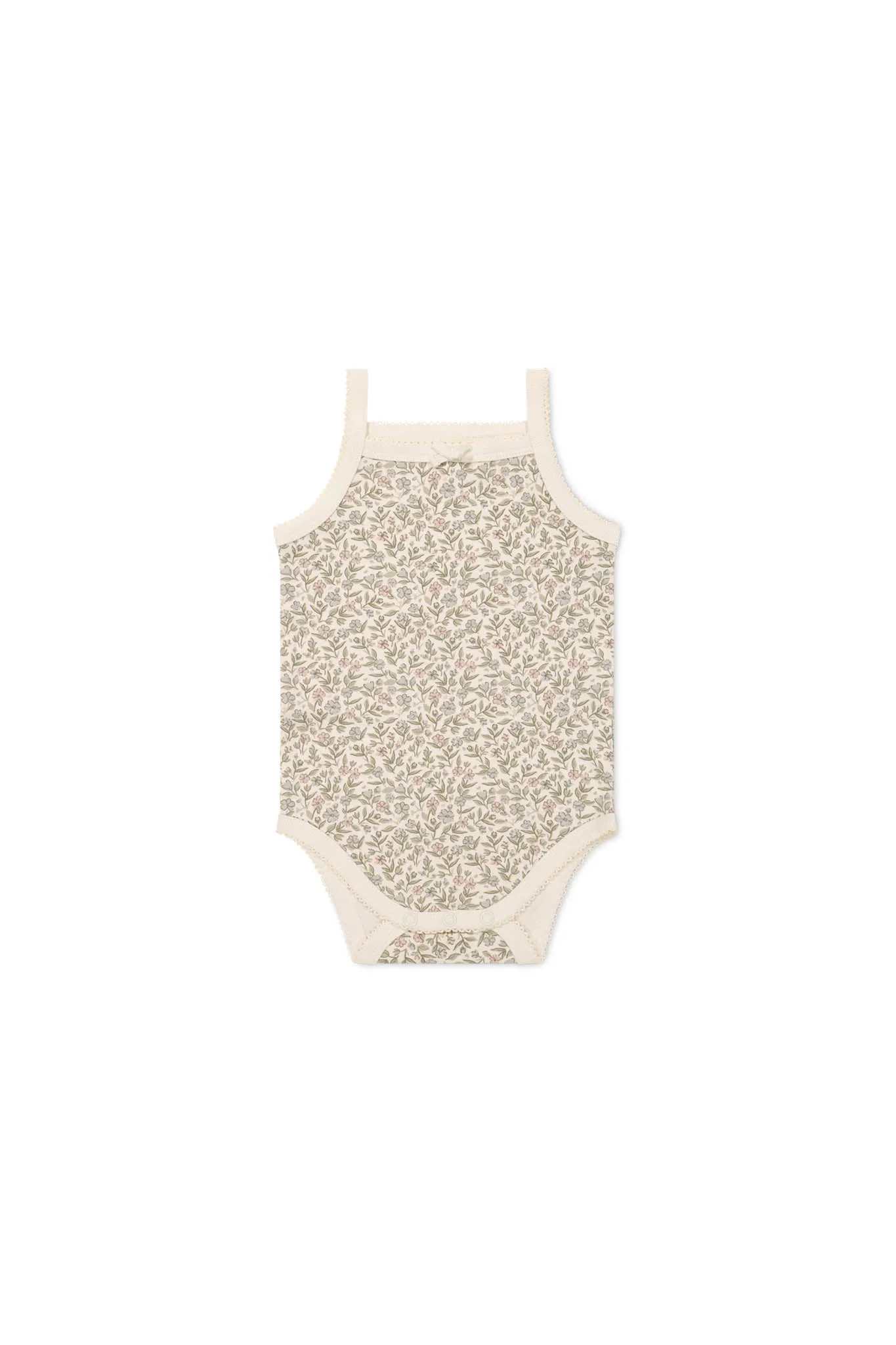 Organic Cotton Bridget Singlet Bodysuit - Ariella Eggnog