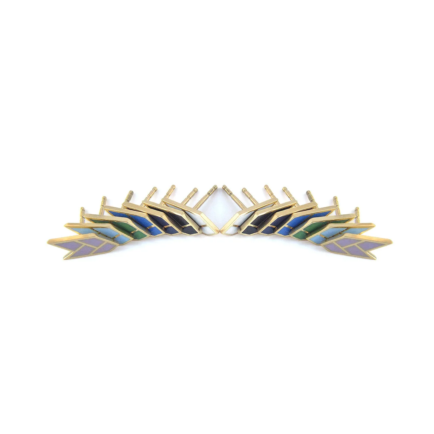 OSIRIS STUDS EGYPTIAN BLUE — 18K Gold