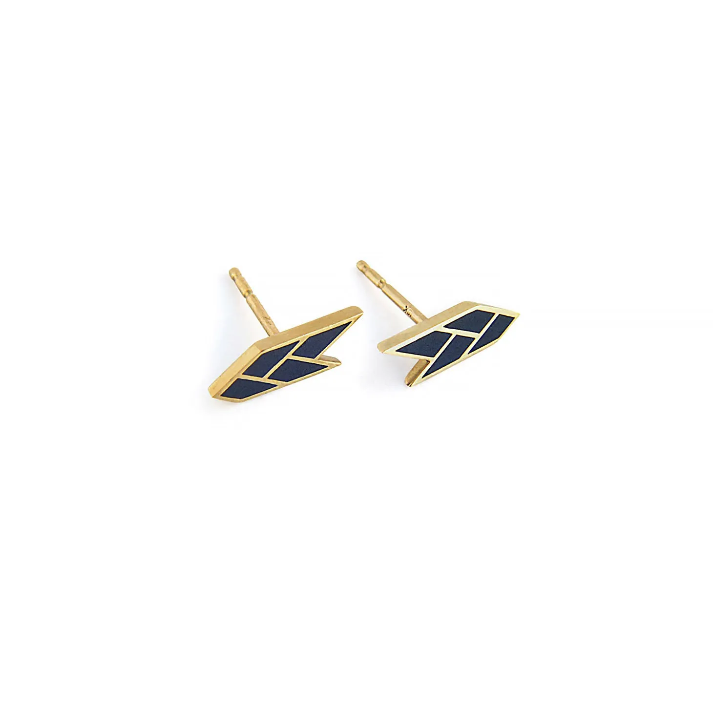 OSIRIS STUDS EGYPTIAN BLUE — 18K Gold