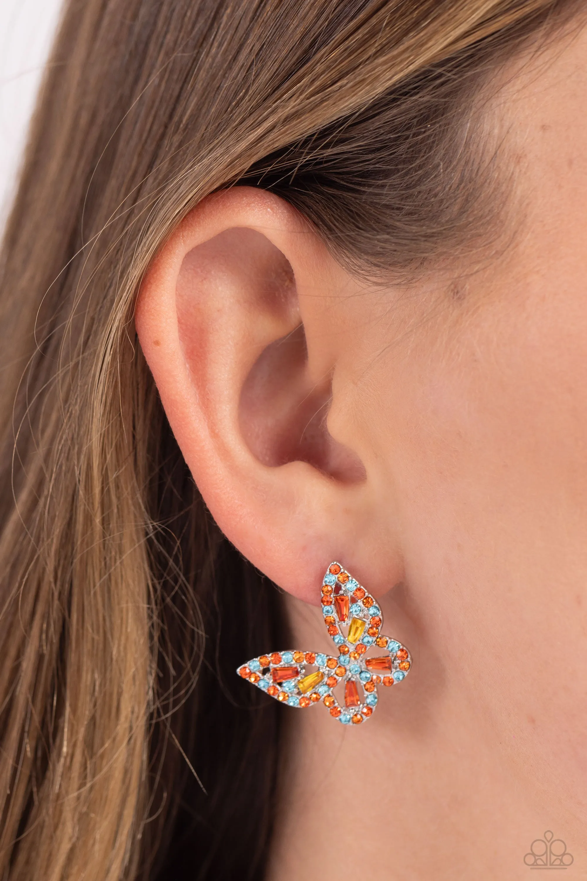 Paparazzi Tilted Takeoff Orange Post Earrings