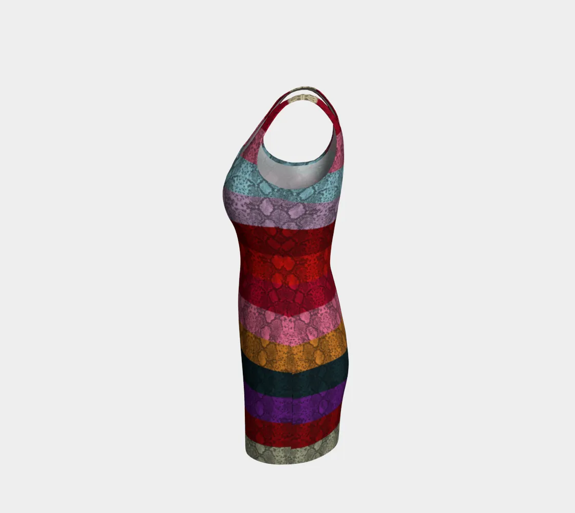 Rainbow Striped Bodycon Dress