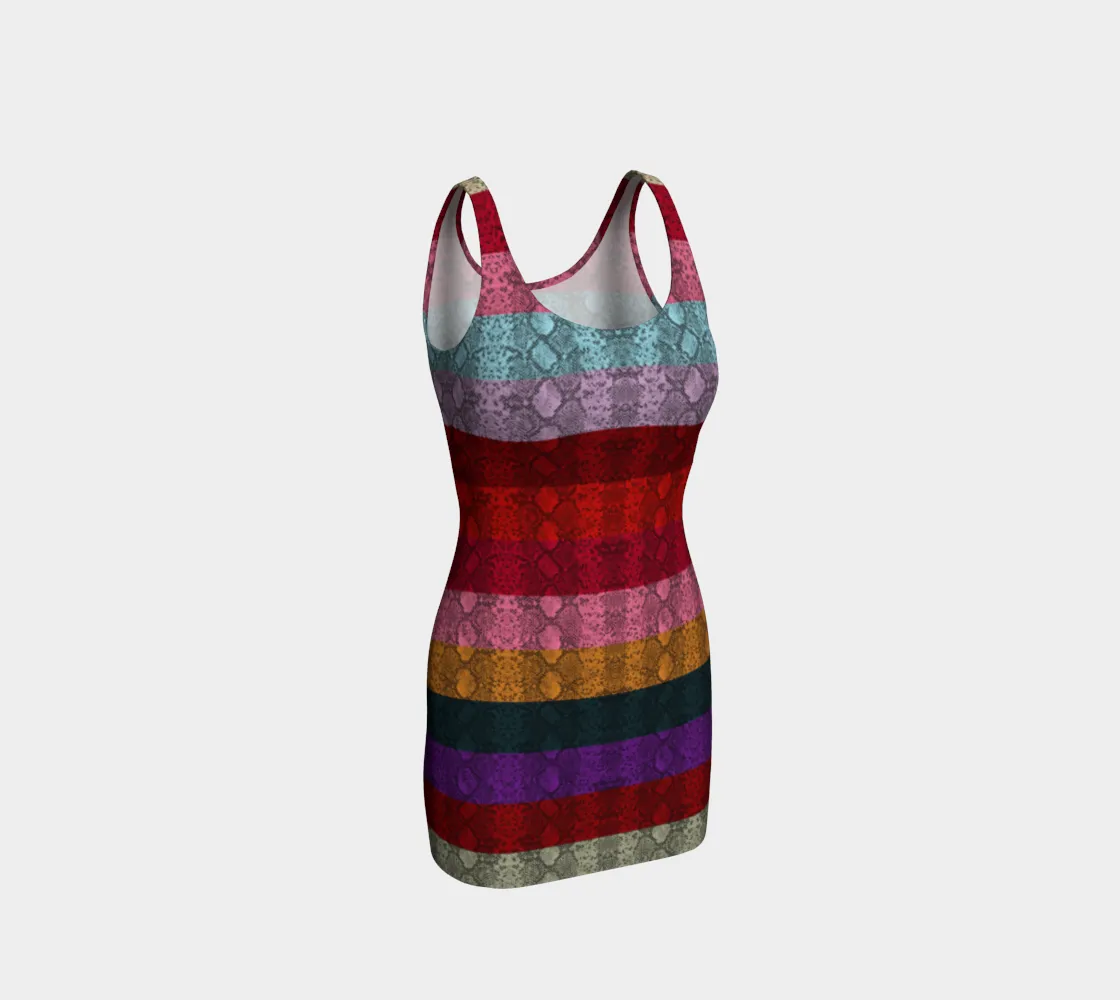 Rainbow Striped Bodycon Dress