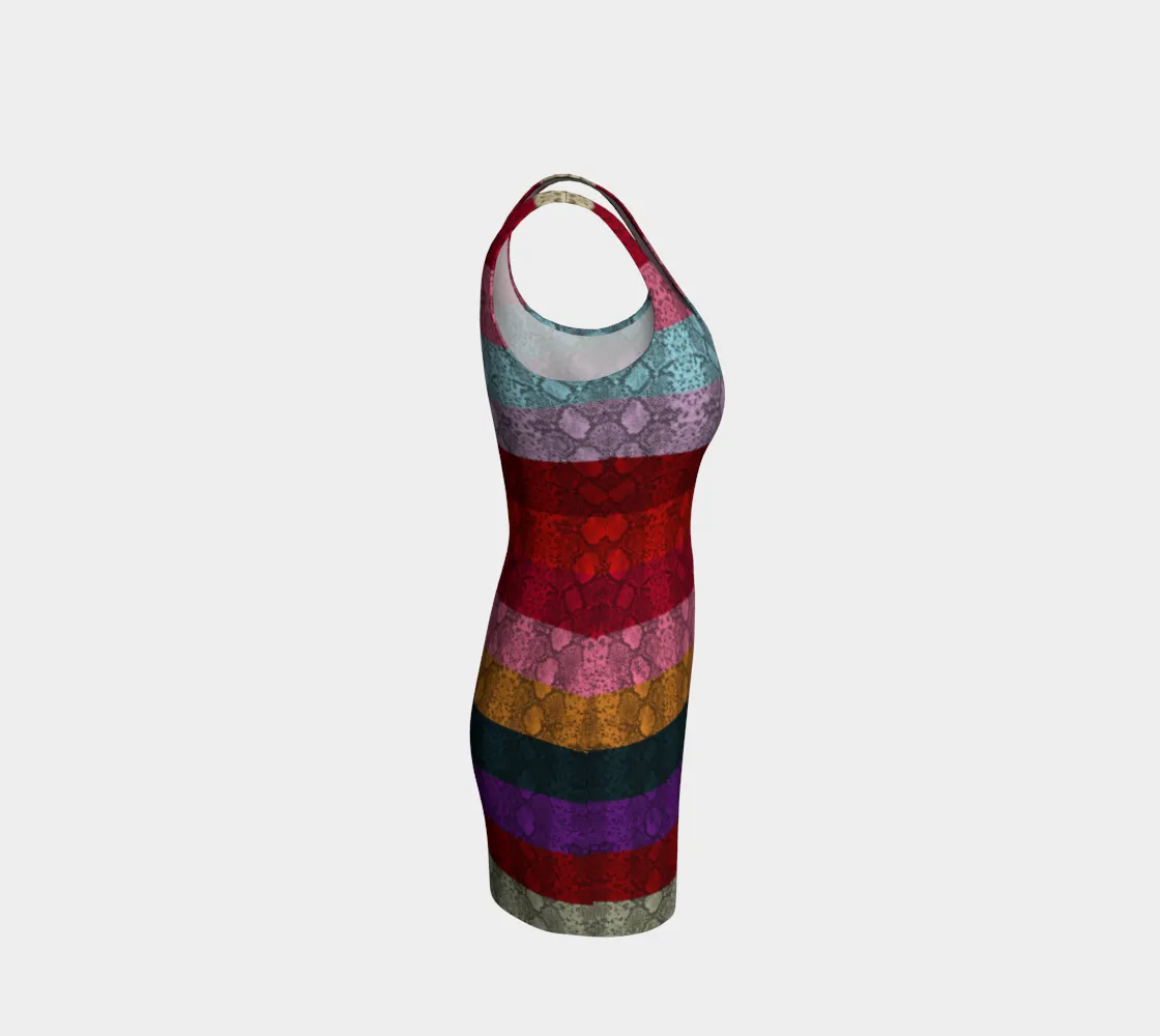 Rainbow Striped Bodycon Dress