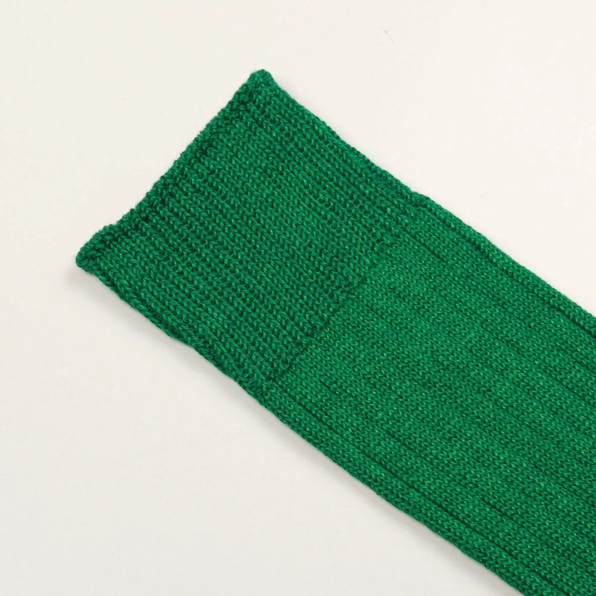 RoToTo - Linen Cotton Rib Crew Socks - Green