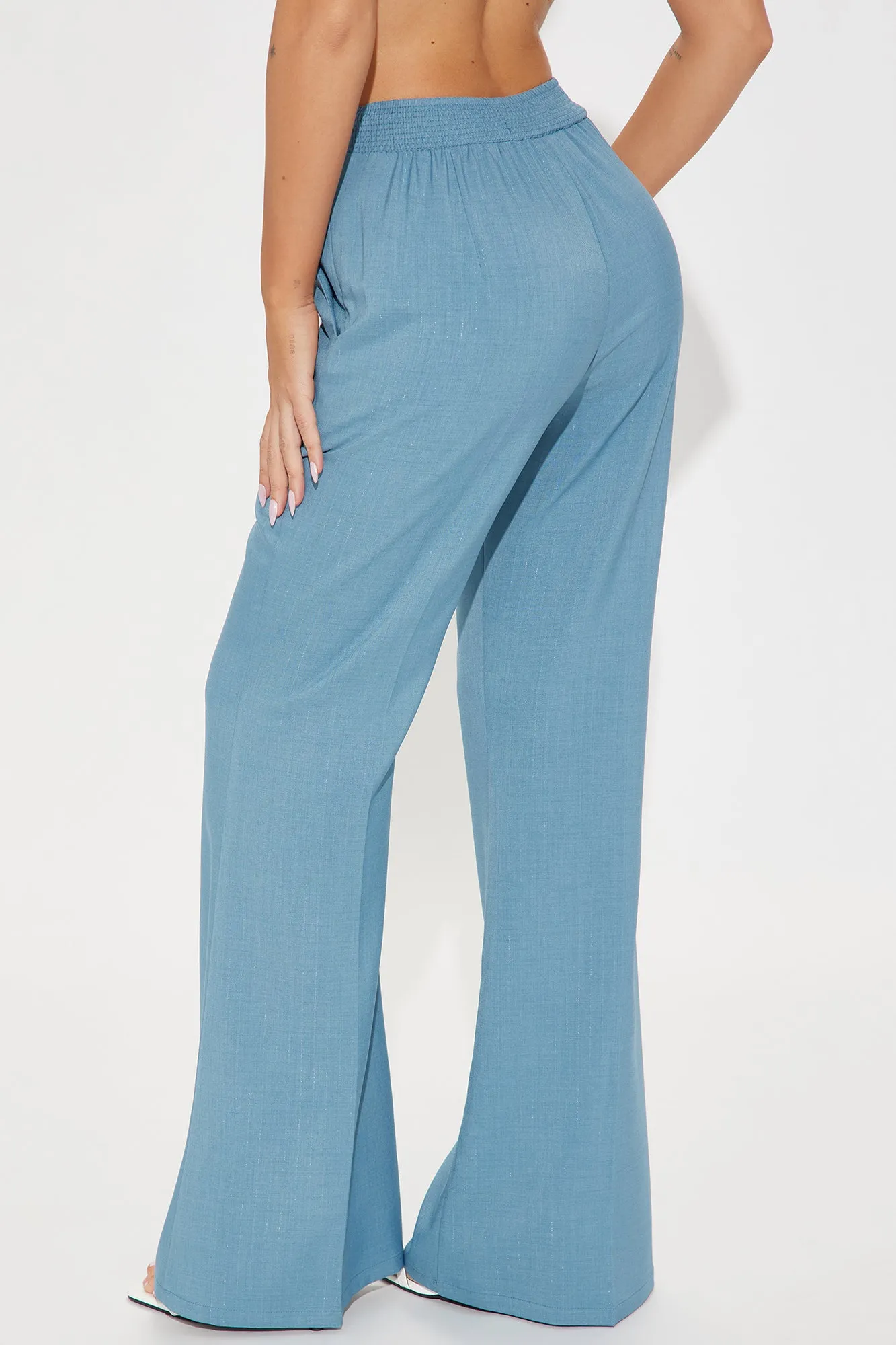 Serafina Wide Leg Trouser - Slate Blue