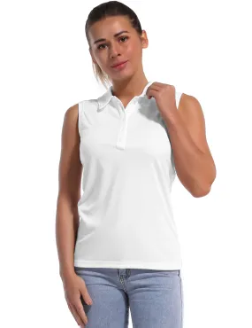 Sleeveless Slim Fit Polo Shirt white_yogastudio