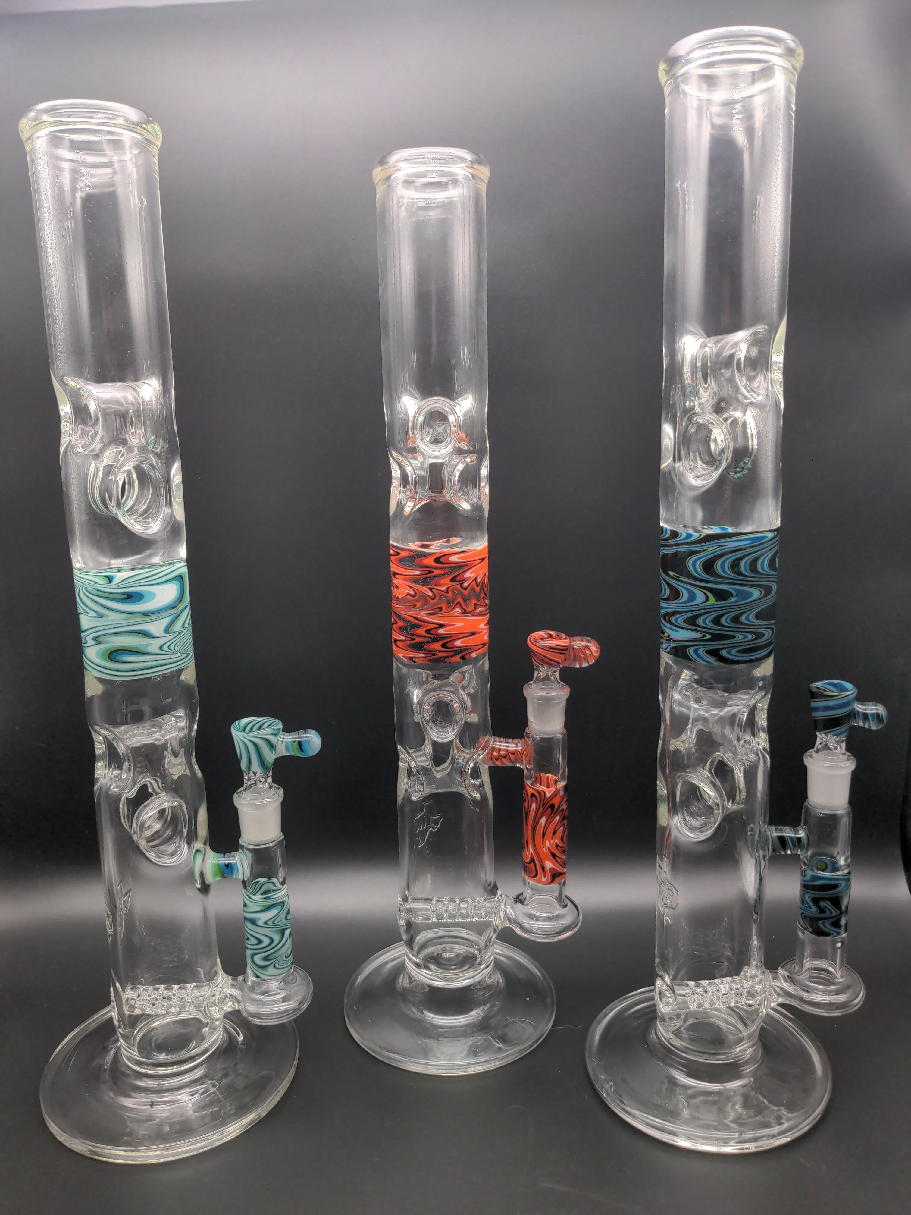 Swiss Wig Wag Straight Tubes - By Texas Hot Glass