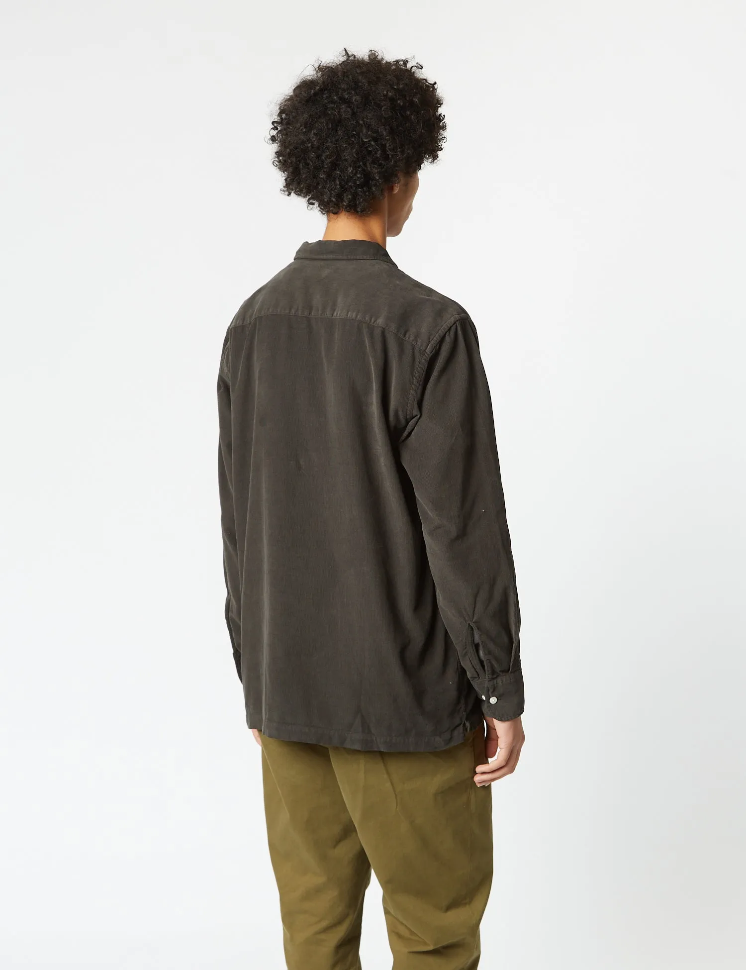 Universal Works Pullover Shirt (Cord) - Licorice Black