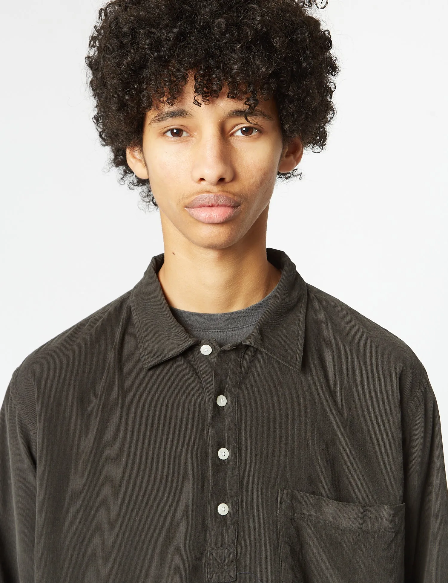 Universal Works Pullover Shirt (Cord) - Licorice Black